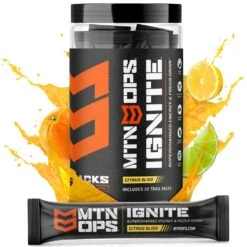 MTN OPS Ignite Trail Packs - Supercharged Energy And Focus -BlackOvis mtn ops ignite trail packs supercharged energy and focus citrus bliss